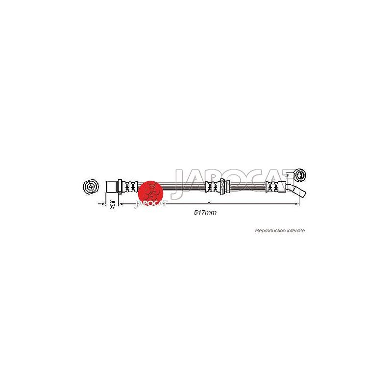 FLEXIBLE DE FREIN ARD SUBARU 517mm