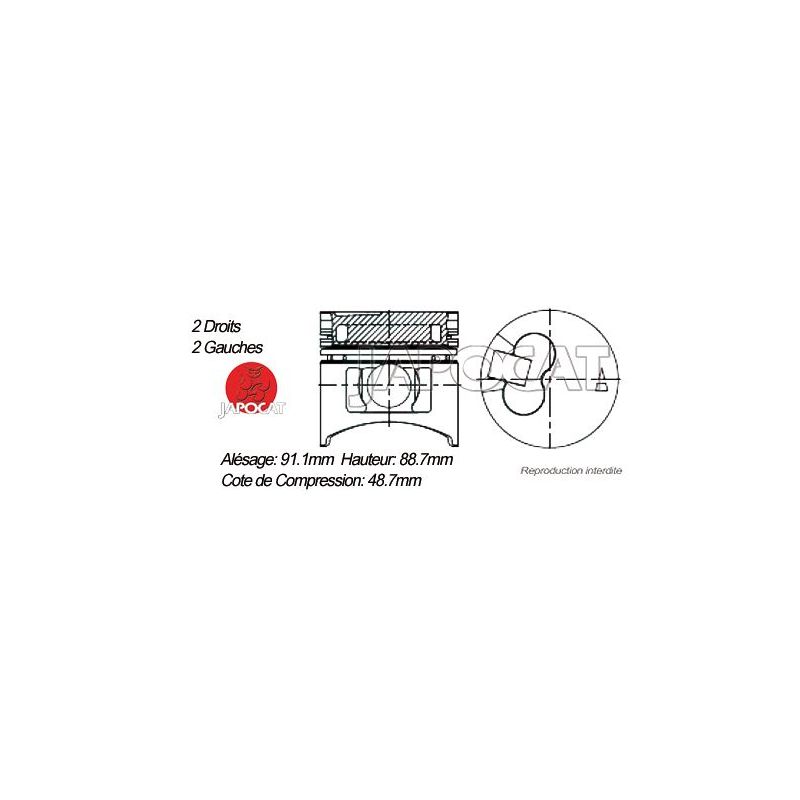 KIT PISTONS 4D56 09/93>