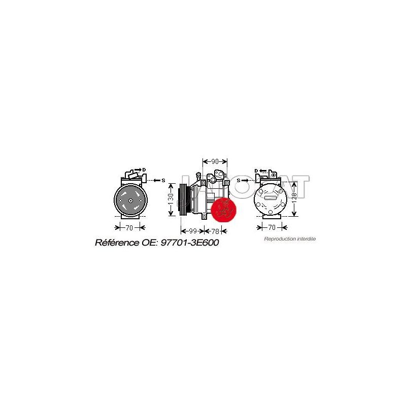 COMPRESSEUR DE CLIM SORENTO 2.4I