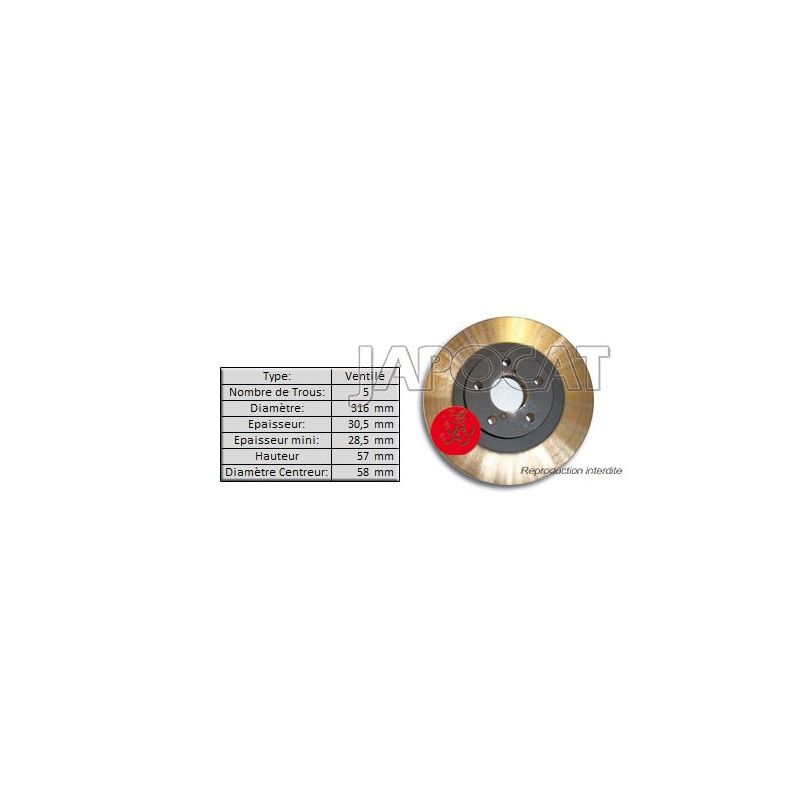 DISQUE AV TRIBECA 316mm