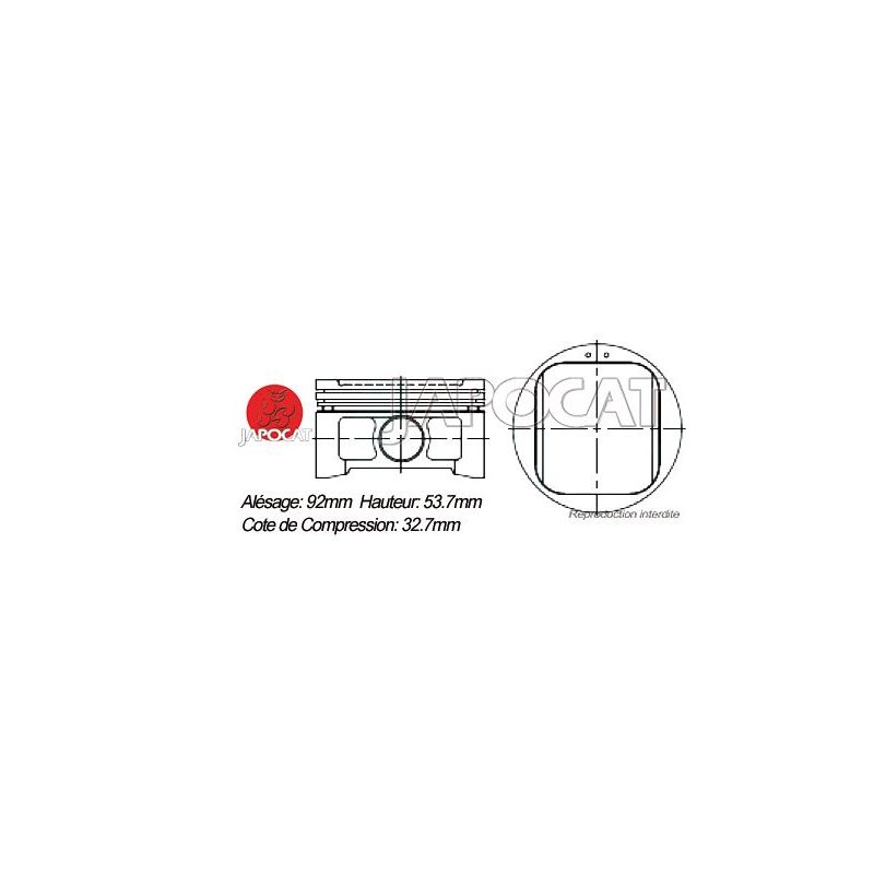 KIT PISTONS EJ20T TEIKIN H:53.7mm