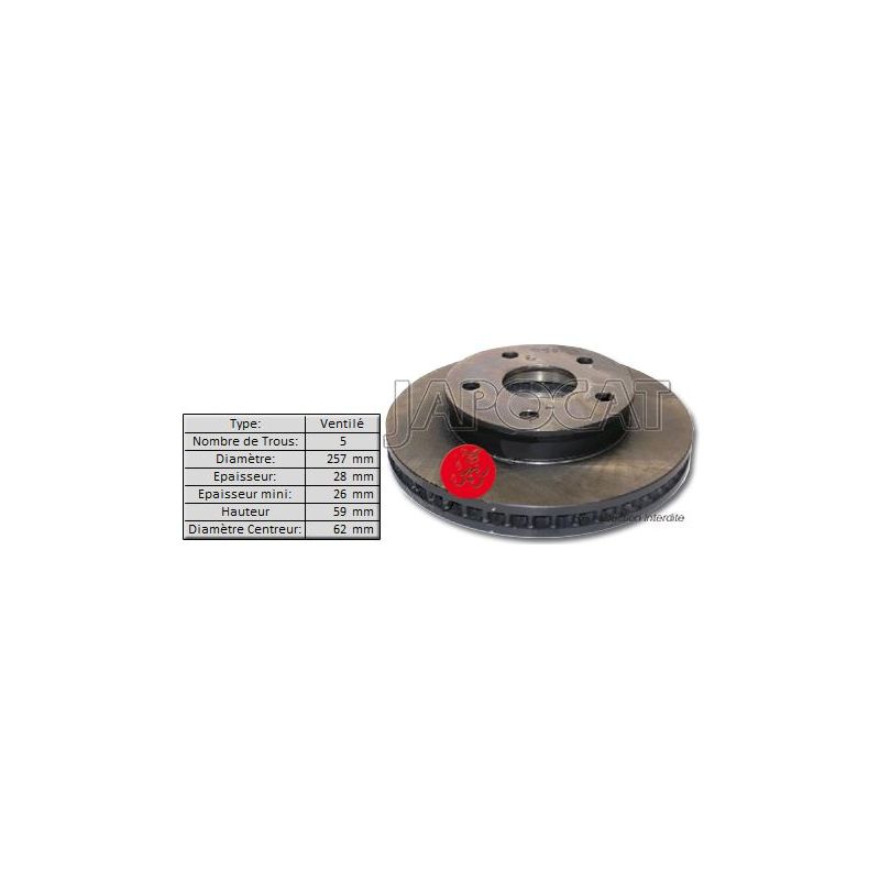 DISQUE AV KUN2 257mm