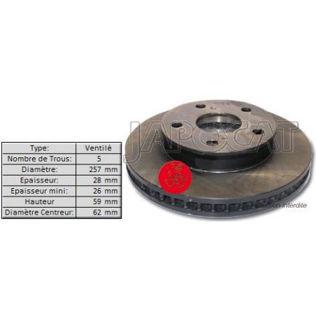 DISQUE AV KUN2 257mm