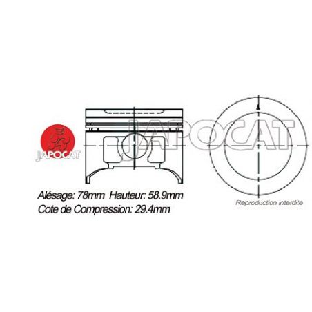 KIT PISTONS H20A TEIKIN H:58.9mm
