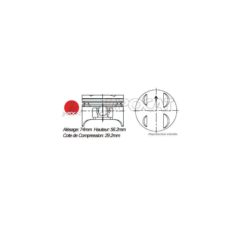 KIT PISTONS G13B-II TEIKIN H:56.2mm