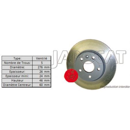 DISQUE AV CRUZE 276mm