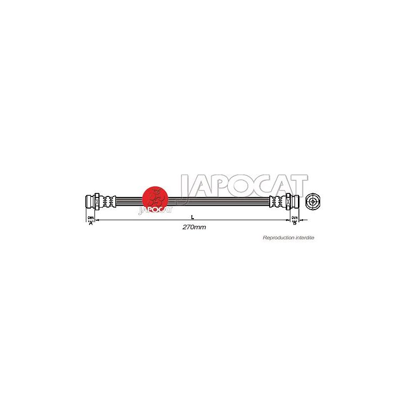 FLEXIBLE DE FREIN AV K9 270mm