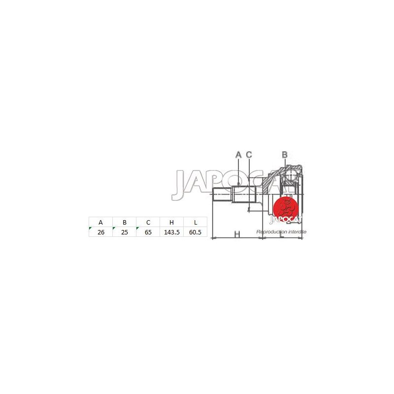 JOINT HOMOCINETIQUE EXT B2500