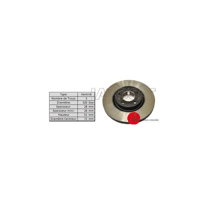 DISQUE AV CX7 BVM 320mm
