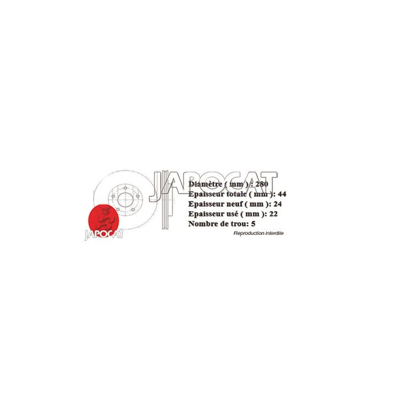 DISQUE AV JUKE 280mm EBC x2