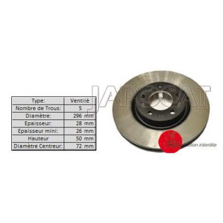 DISQUE AV CX7 BVA 296mm