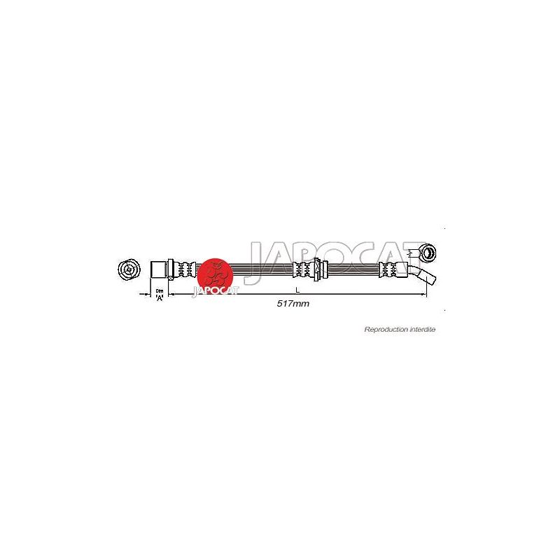 FLEXIBLE DE FREIN ARD SUBARU 517mm