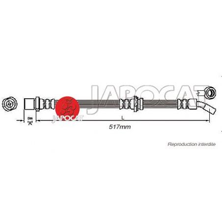FLEXIBLE DE FREIN ARD SUBARU 517mm