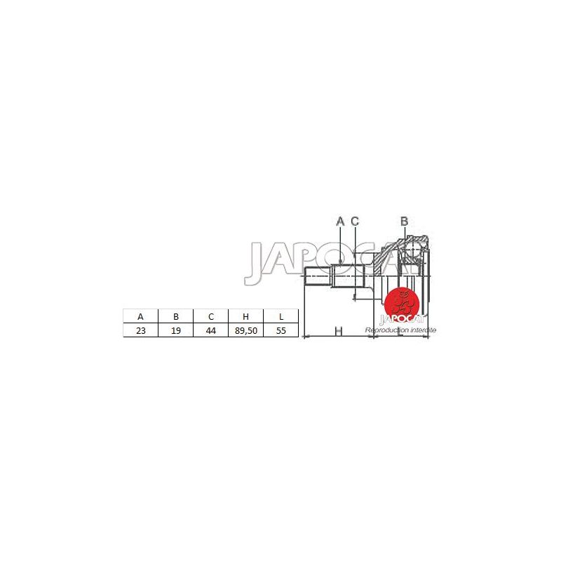 JOINT HOMOCINETIQUE SJ4 23/19 DENTS