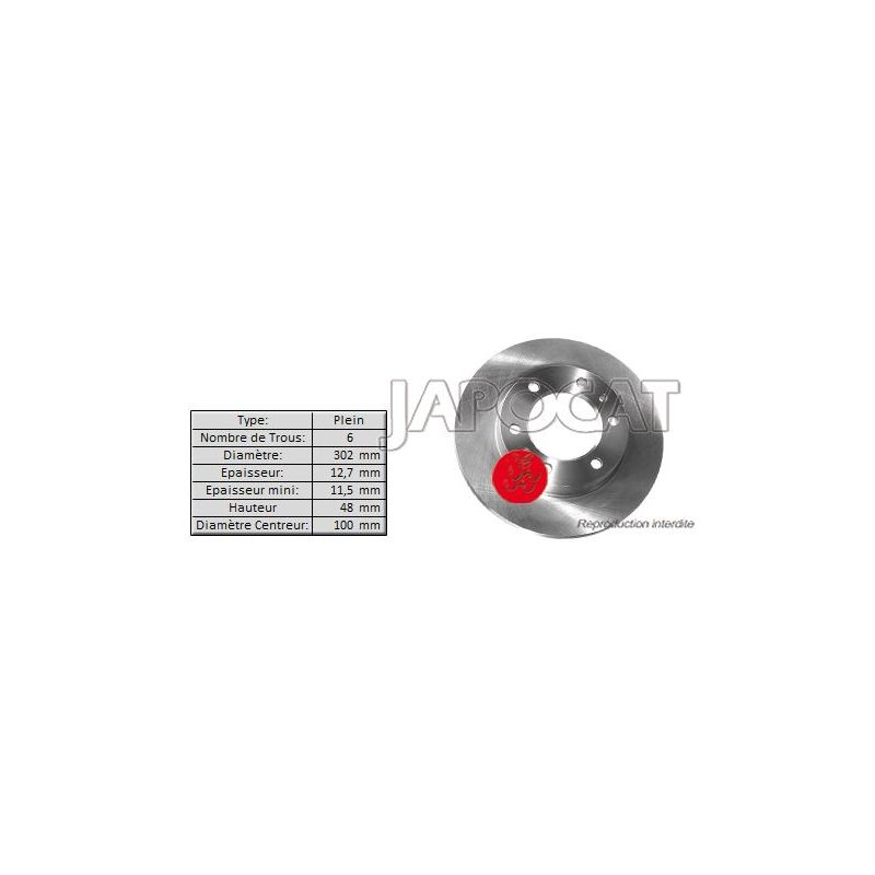 DISQUE de FREIN Avant (L'unité)