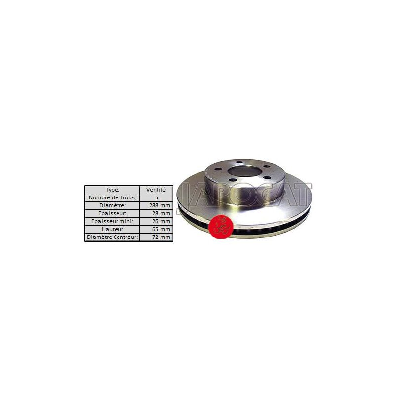 DISQUE de FREIN Avant (L'unité)