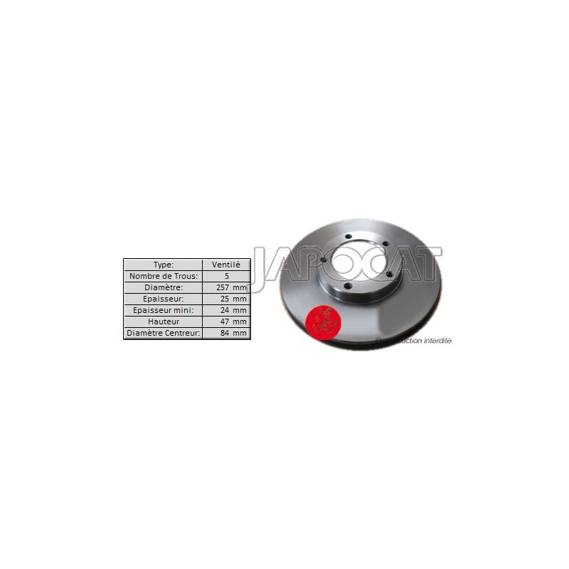 DISQUE de FREIN Avant (L'unité)