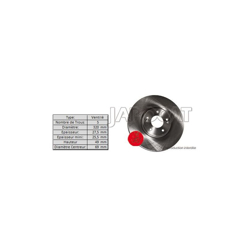DISQUE de FREIN Avant (L'unité)