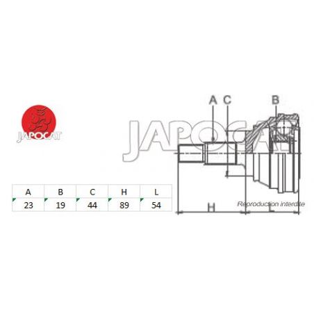 JOINT HOMOCINETIQUE SJ4 23/19 DENTS