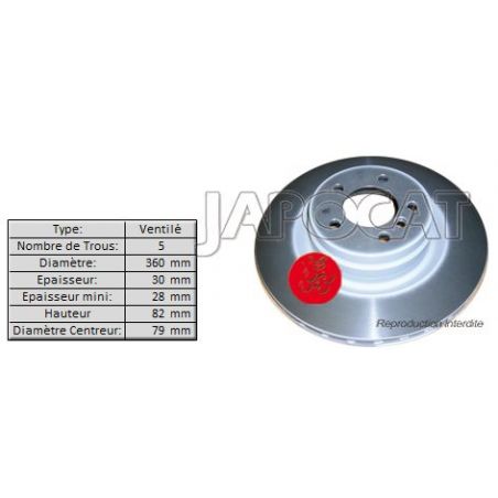 DISQUE AV  x1  L322 360mm